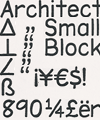 <b>Architect</b> Small Block PC TrueType Font