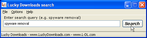 Screenshot of Lucky Downloads search